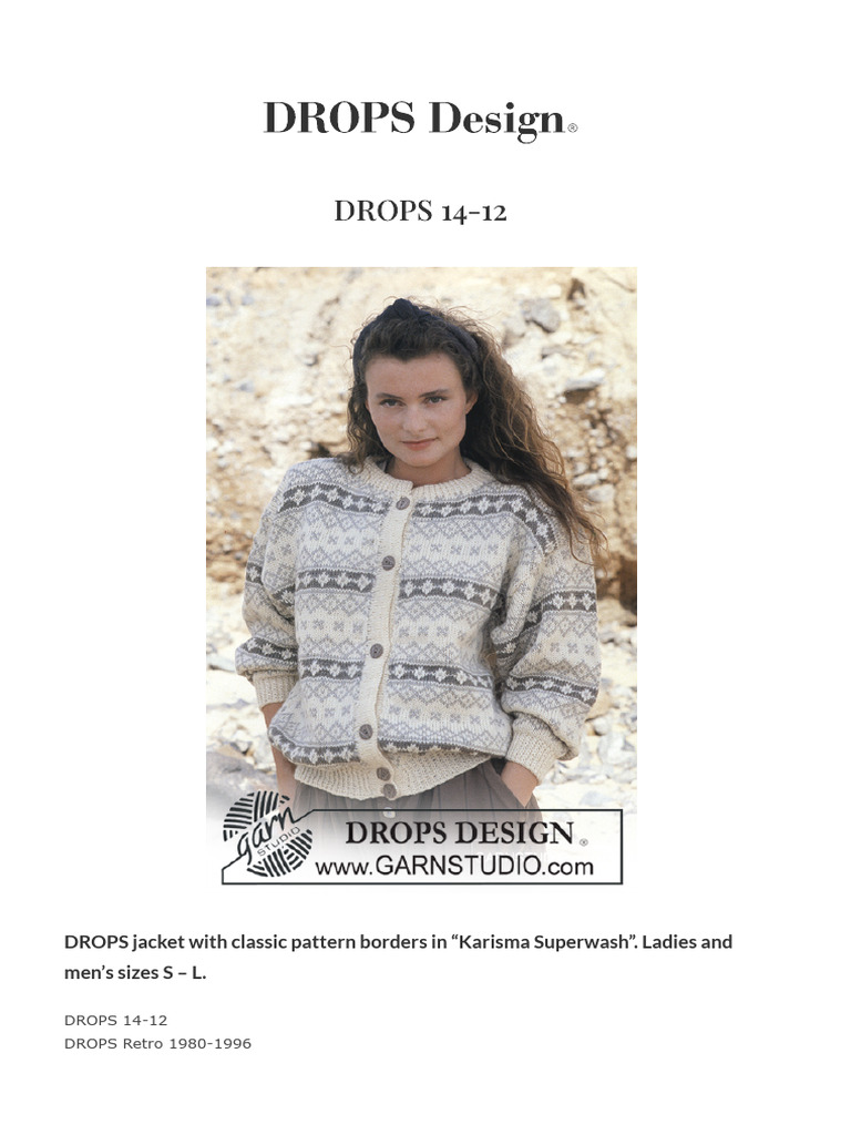 DROPS 14-12 - DROPS Jacket With Classic Pattern Borders in 
