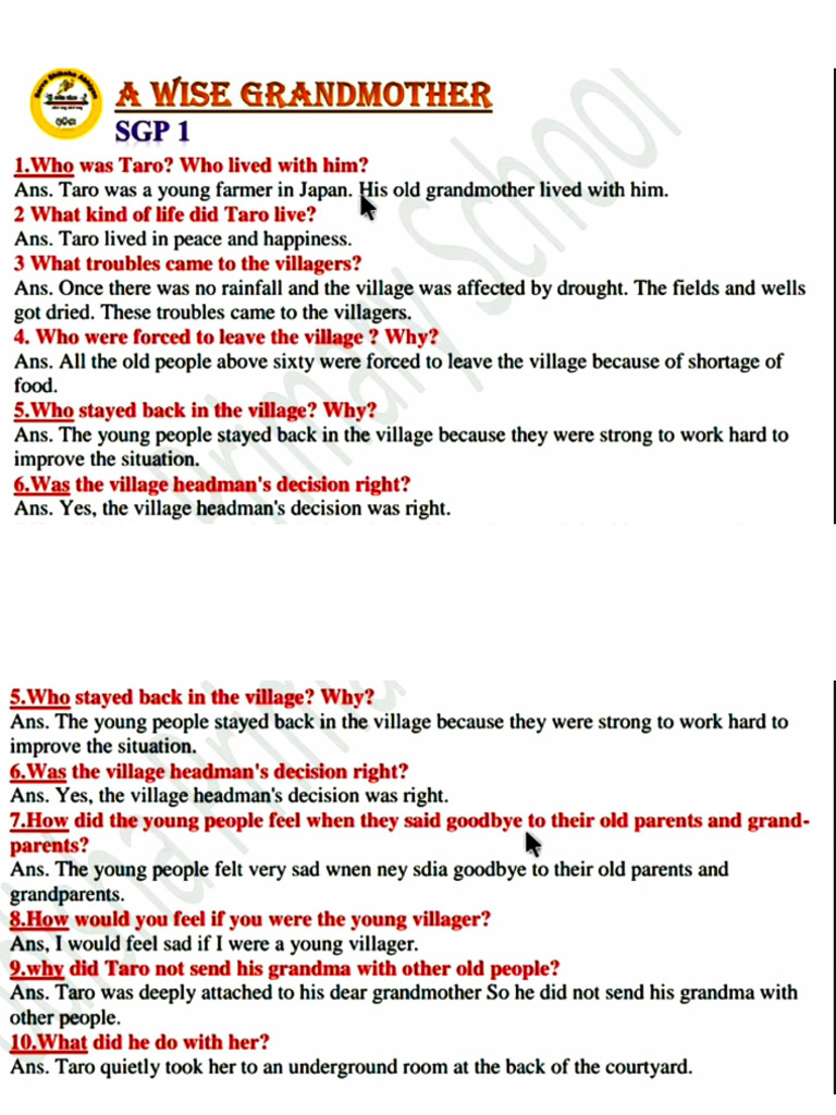A Wise Grand Mother SGP 1&2 | PDF