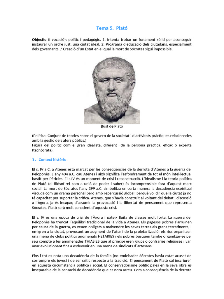 Tema 5. Plató | PDF