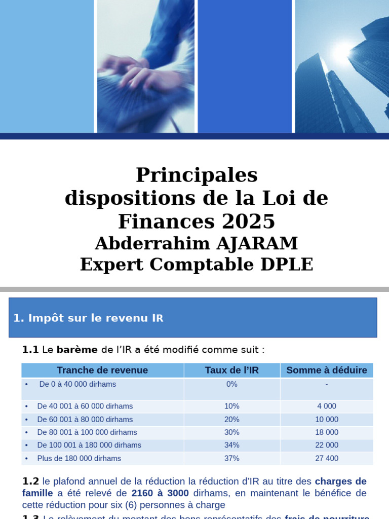 Dispositions clés de la Loi de Finances 2025 | PDF | Impôt sur le ...