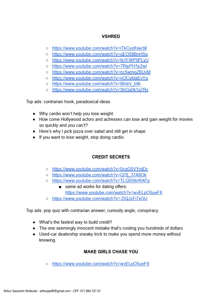 Youtube Ads Swipe File 2 | PDF
