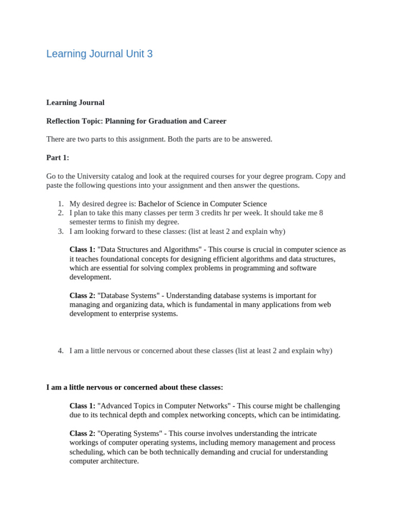 Learning Journal Unit 3 | PDF | Computer Science | Information