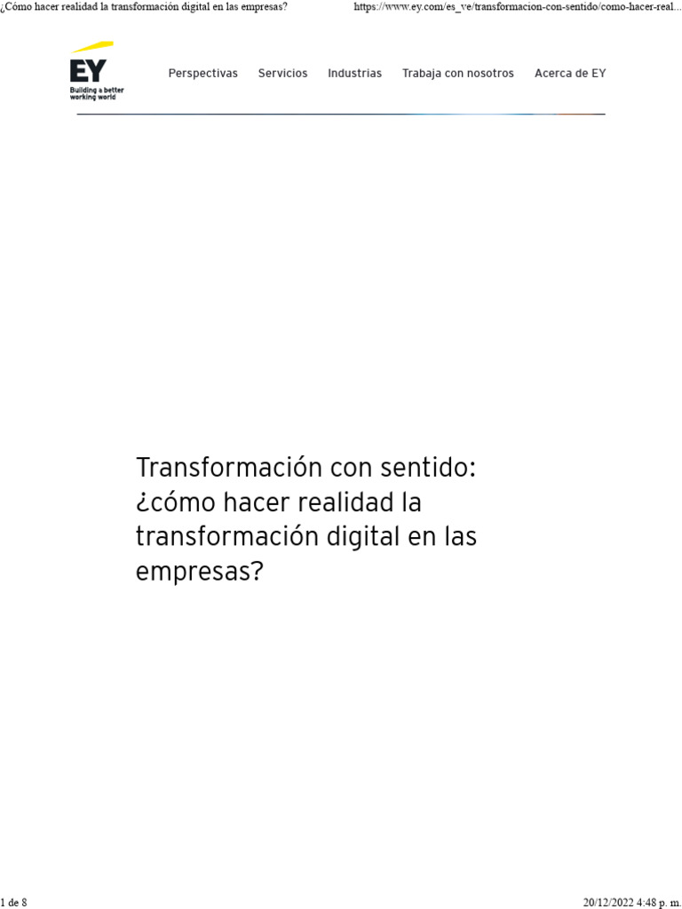 Cómo Hacer Realidad La Transformación Digital en Las Empresas | PDF ...