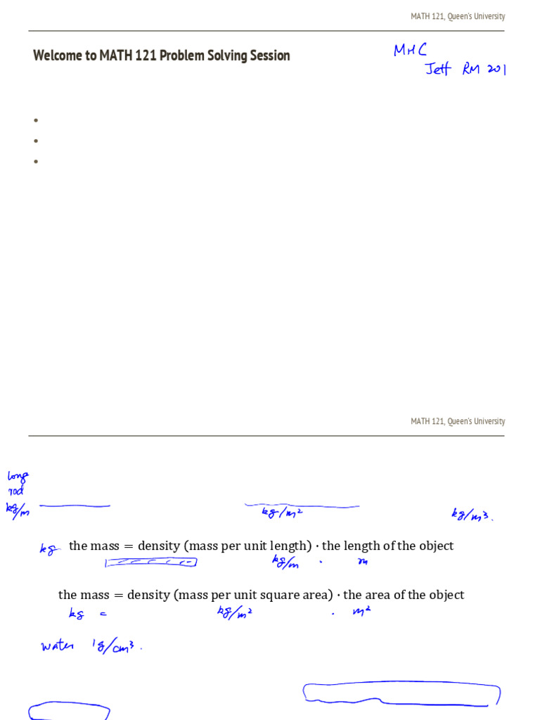 Unit 14 Problem Session - 002 | PDF | Density | Integral