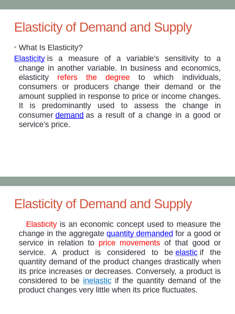 Understanding Demand and Supply Elasticity | PDF | Elasticity ...