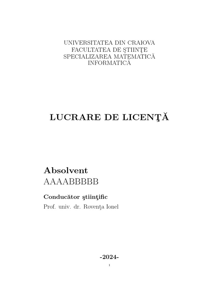 Model Licenta 2023 | PDF