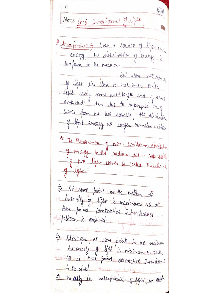 CH 6 Interference of Light | PDF