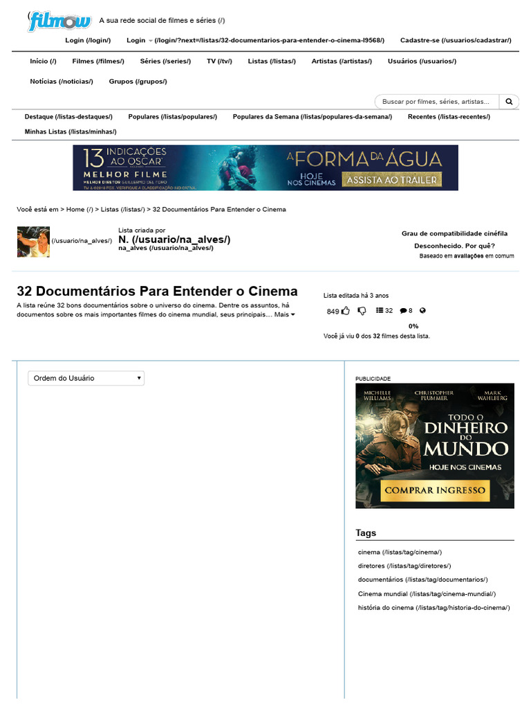 Documentários Essenciais sobre Cinema | PDF