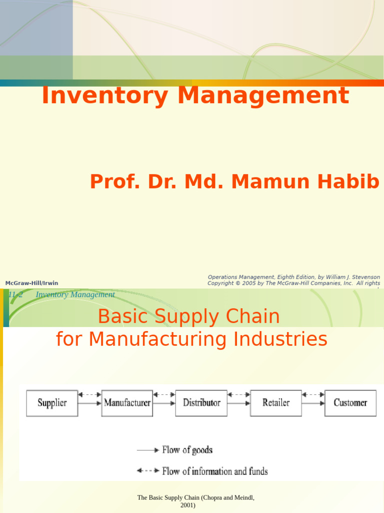 Inventory Management - Session 6, 7 | PDF | Inventory | Economics