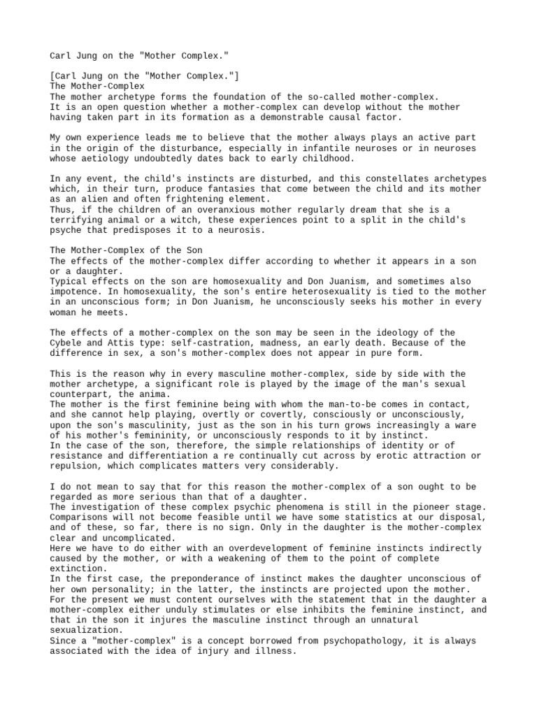Understanding the Mother Complex in Jungian Psychology | PDF | Carl Jung