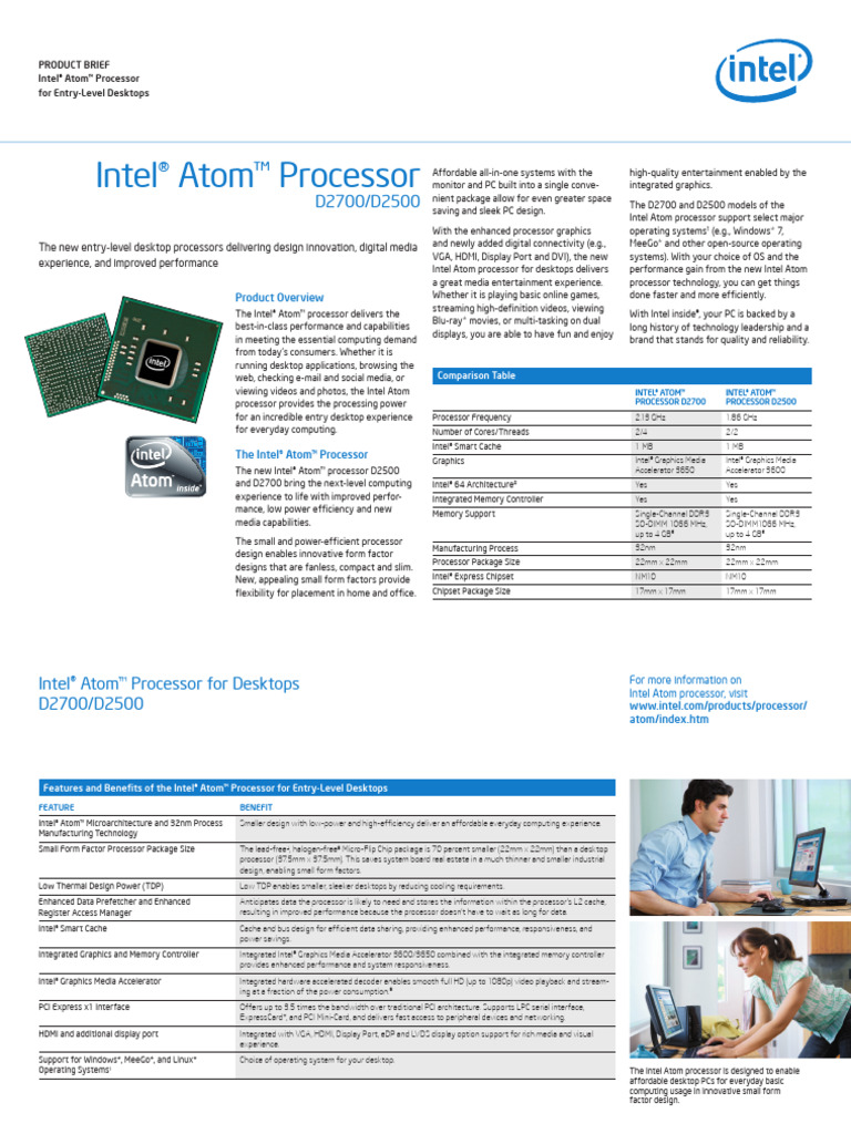 Atom Entry Level Desktops Brief | PDF | Intel | Central Processing Unit