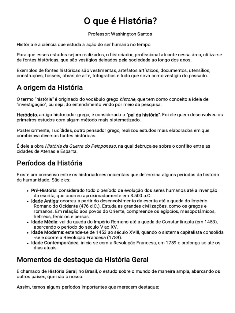 Introdução à História e suas Fontes | PDF | Historiador | Humano