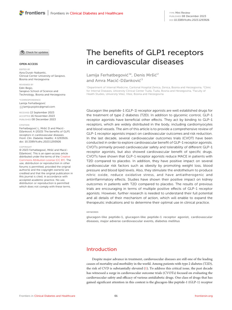 Benefits of GLP1 Receptors in Cardiovascular Disease | PDF | Diabetes ... - India'S Glp1 Moment Is Here