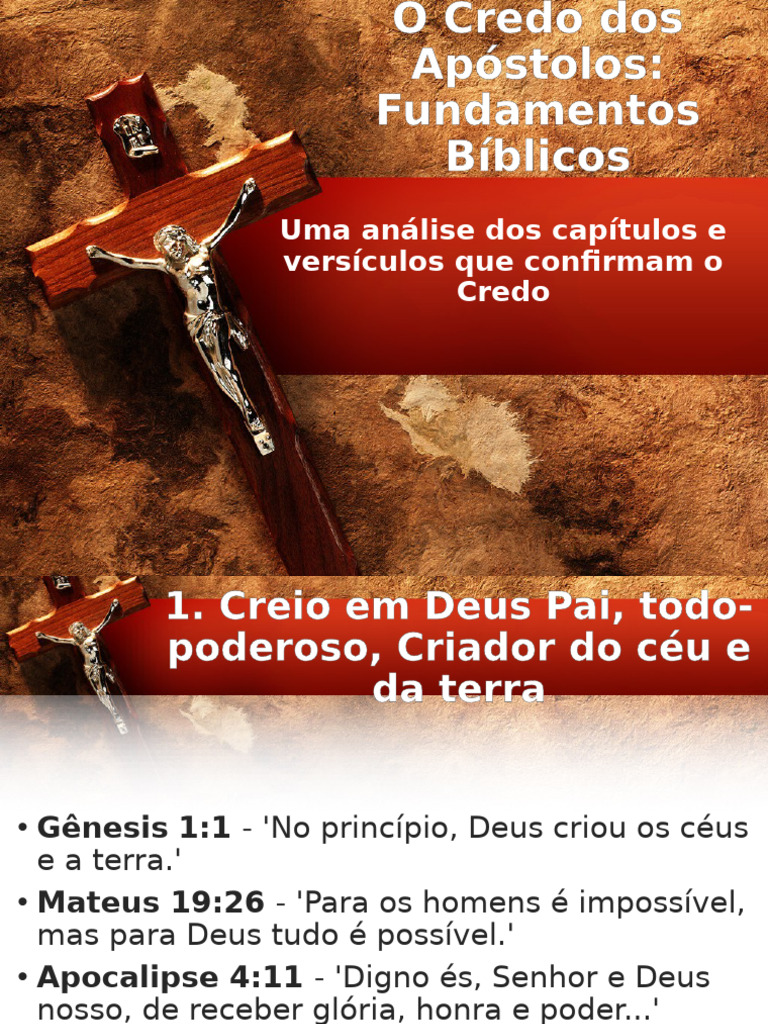 Fundamentos Bíblicos do Credo dos Apóstolos | PDF | Jesus | Espírito ...