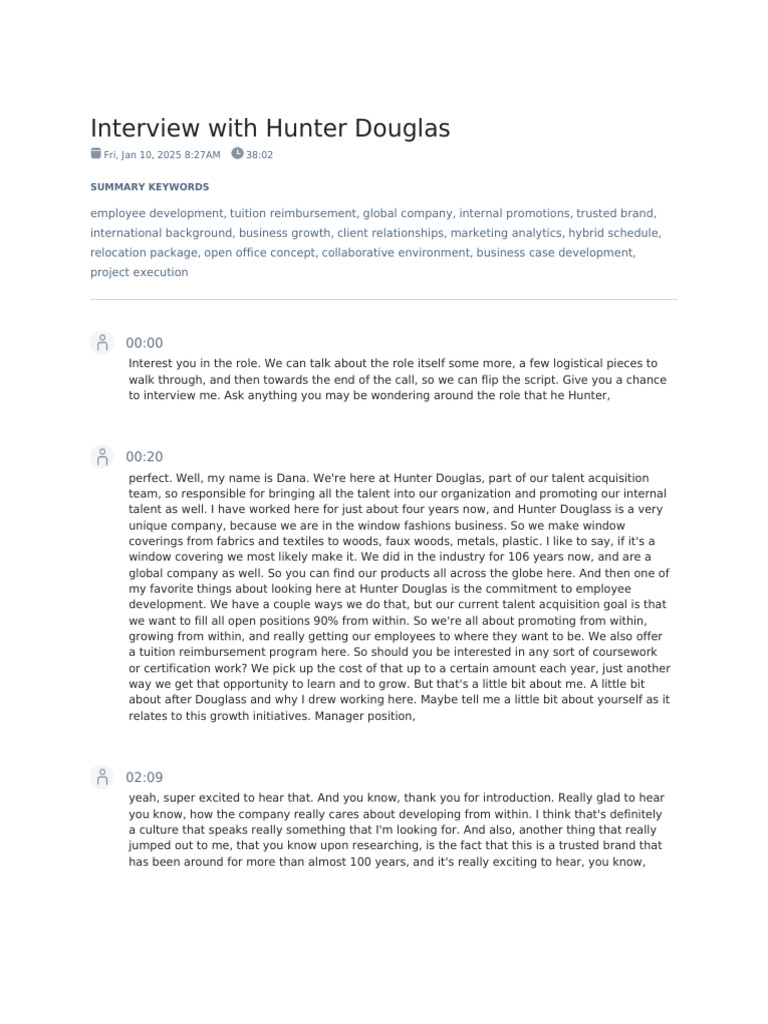 Interview With Hunter Douglas - Otter - Ai | PDF | Business