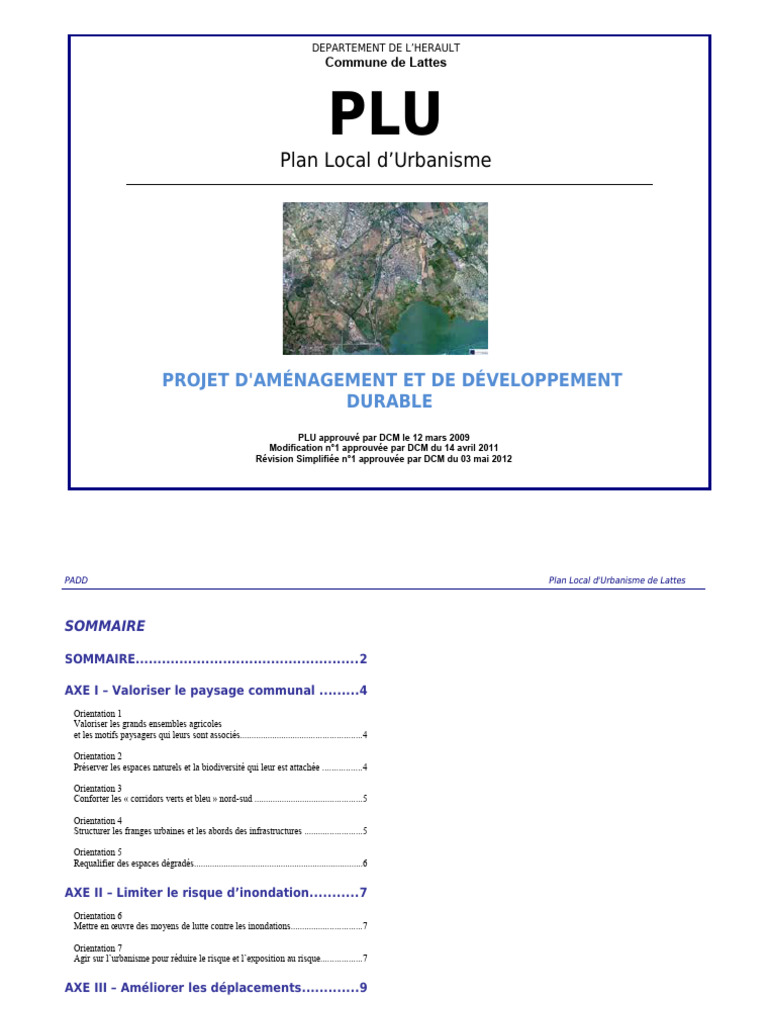 PLU de Lattes : Aménagement durable et paysage | PDF | Renouvellement ...