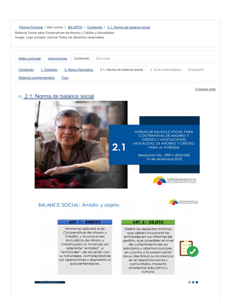 Curso - Balance Social para Cooperativas de Ahorro y Crédito y ...
