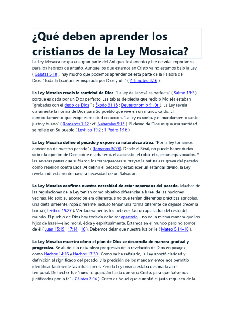 Lecciones Cristianas de la Ley Mosaica | PDF | Sacerdote | Libro de ...