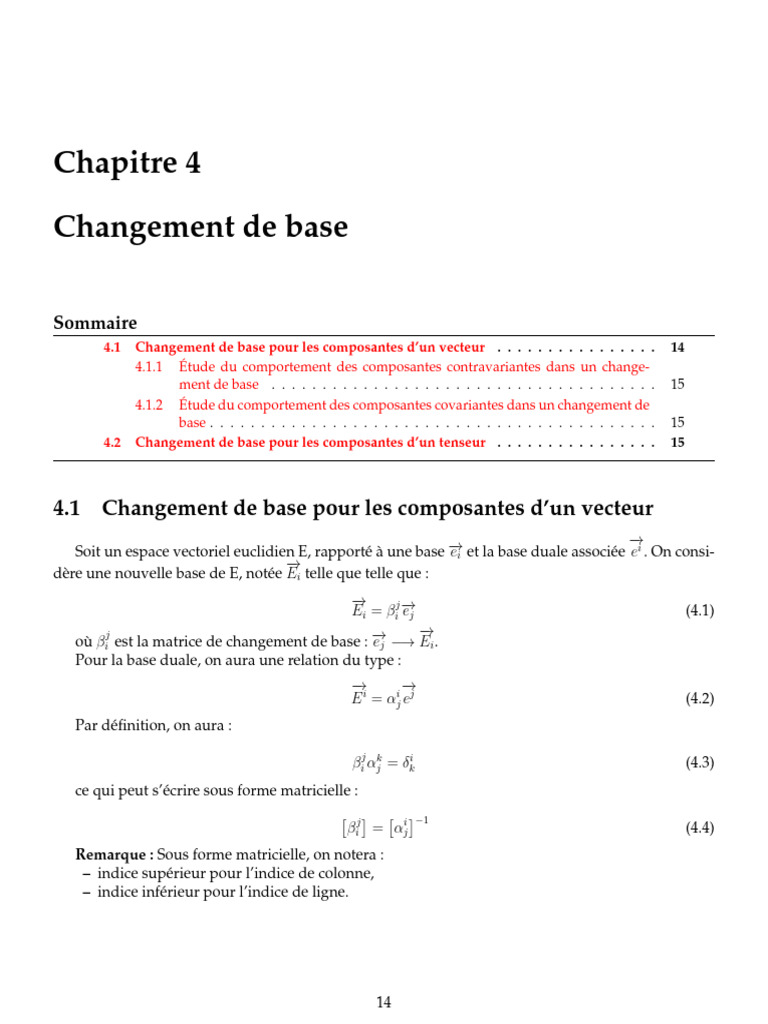 Tenseur Chapitre4 | PDF | Base (algèbre linéaire) | Tenseur