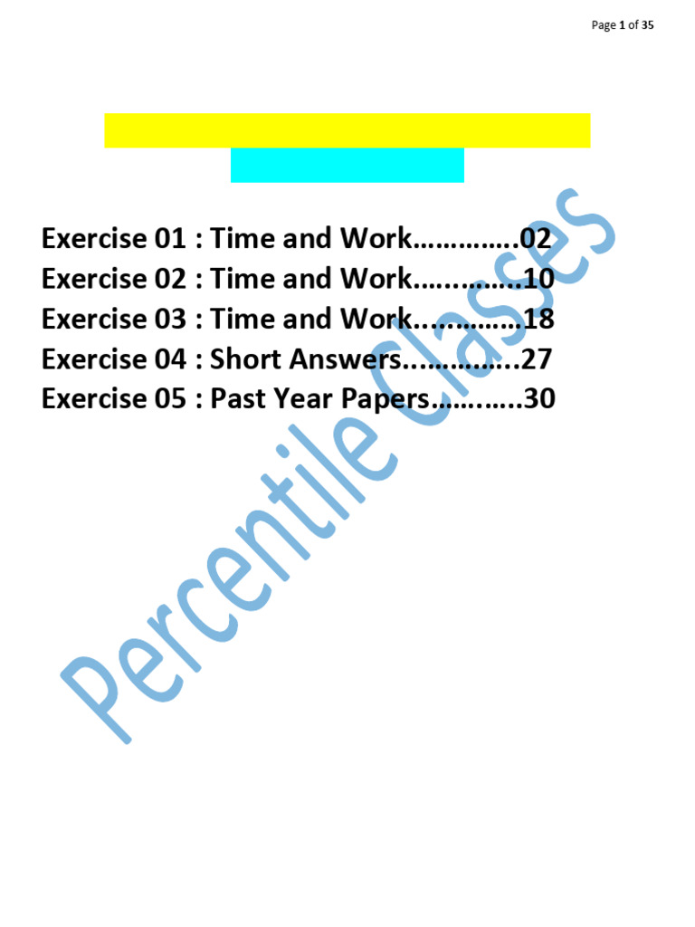 Time and Work Problem Solutions | PDF