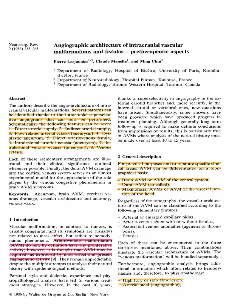 Angiographic Architecture of Intracranial Vascular Malformations and ...
