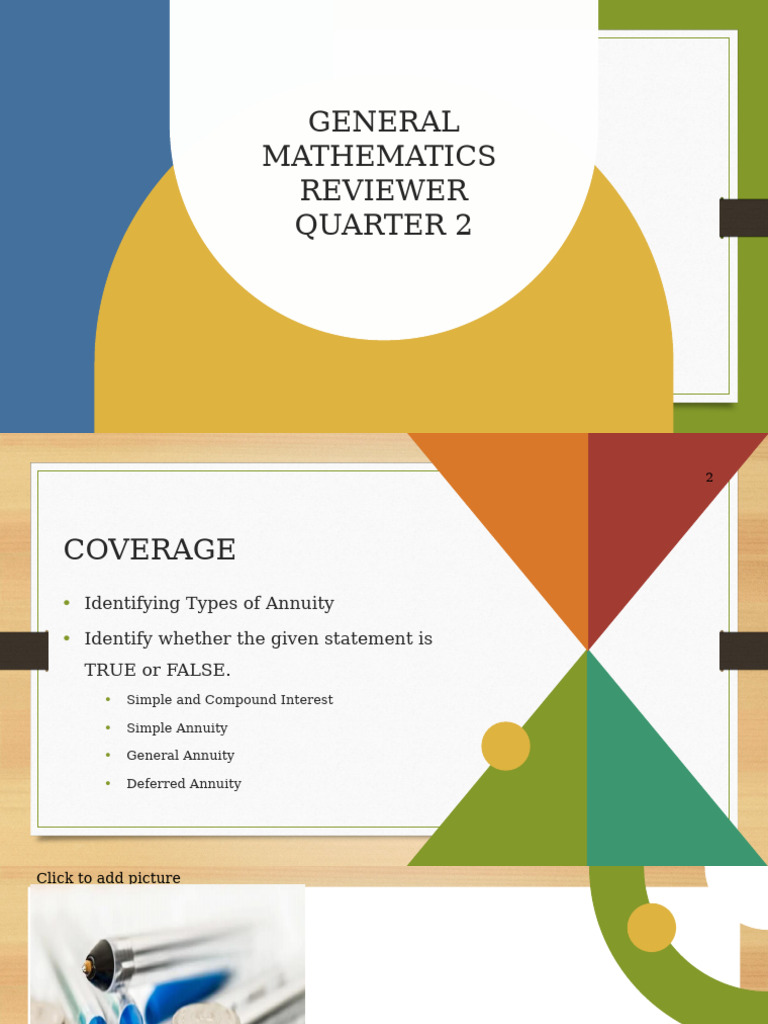Mathematics Reviewer: Annuities & Interest | PDF | Life Annuity ...