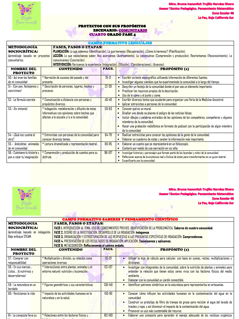 Proyectos Educativos Comunitarios para Cuarto Grado | PDF | Comunidad ...