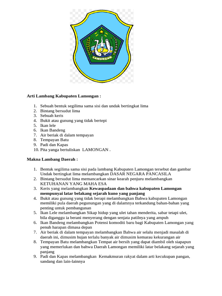 Arti dan Makna Lambang Lamongan | PDF