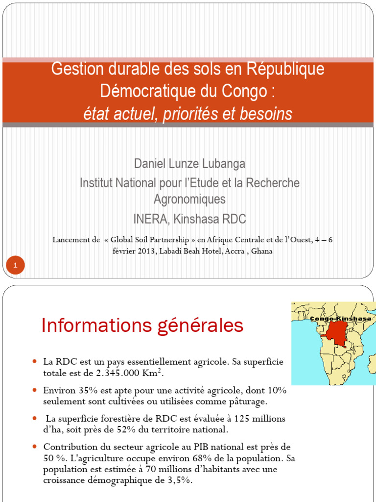 Gestion durable des sols en RDC : enjeux clés | PDF | Sol (pédologie ...