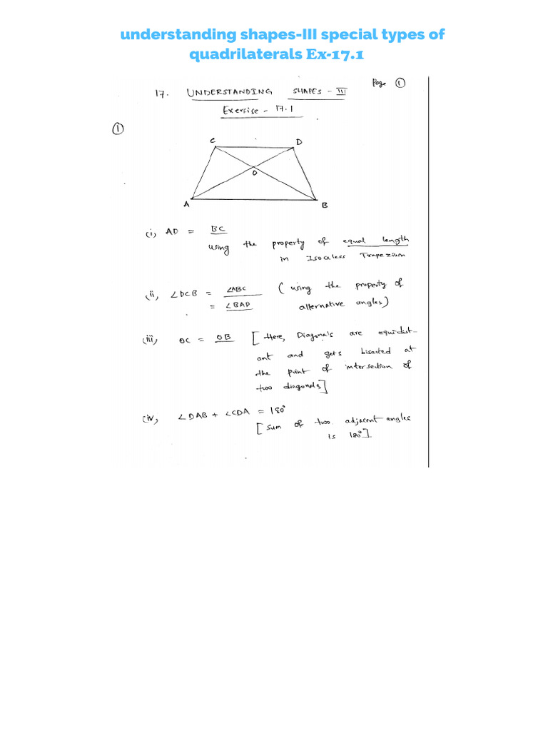 Chapter - 17 Understanding Shapes III (Special Types of Quadrilaterals ...