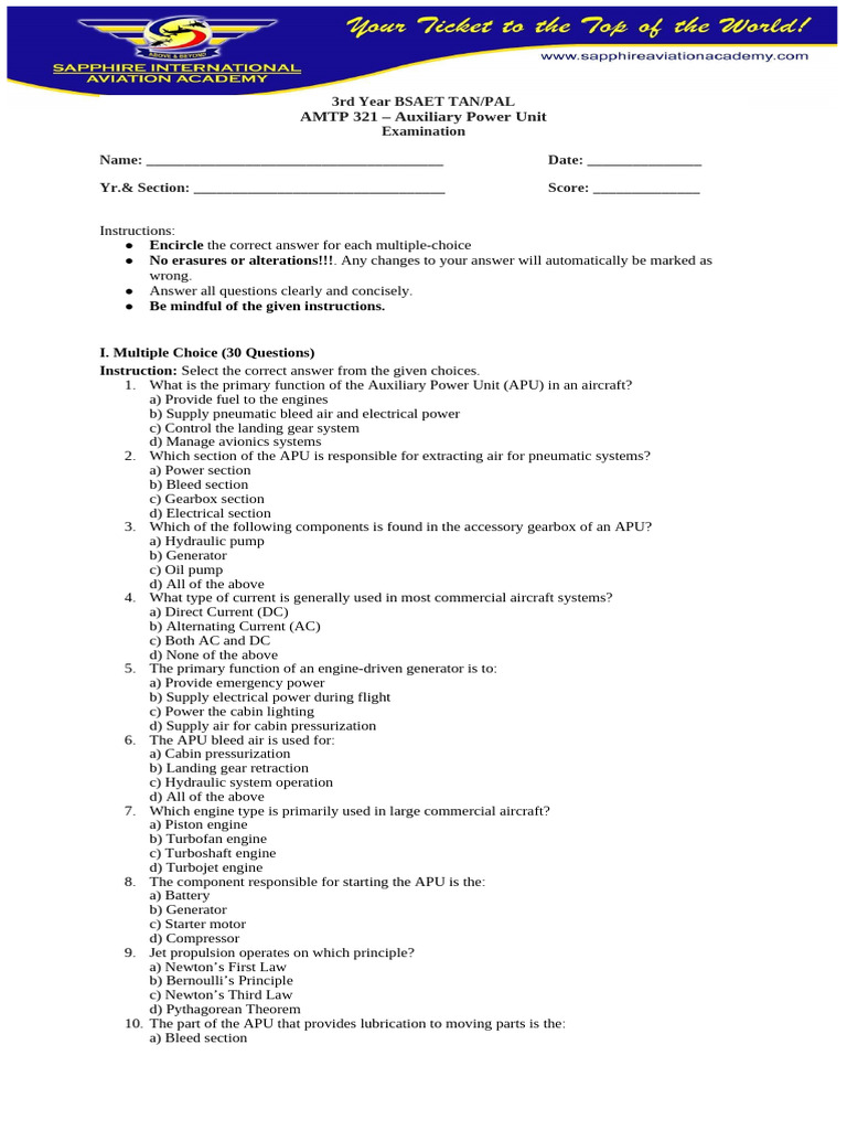 AMTP 321_MIDTERMS_EXAM | PDF | Engines | Jet Engine