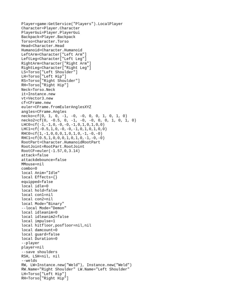 Roblox Character Weapon Setup | PDF