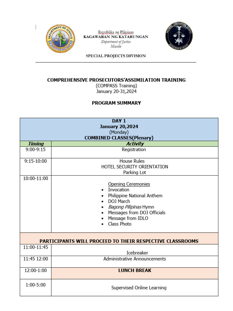 Program Summary 1ST Compass | PDF | Government | Public Law