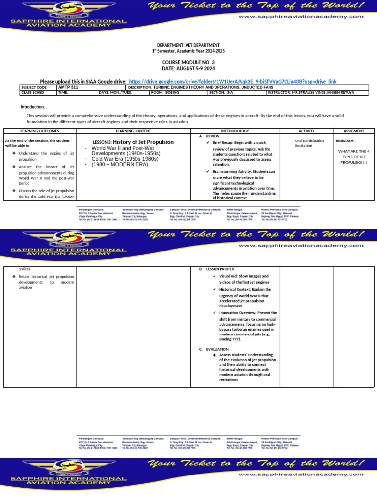 AMTP 311 Course Module1 WEEK 3 | PDF | Jet Engine | Cognition