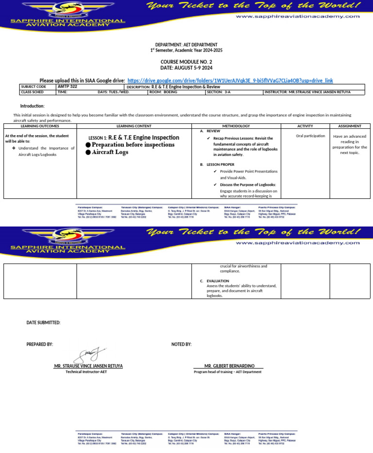 Aircraft Engine Inspection Course | PDF | Cognition | Behavior Modification