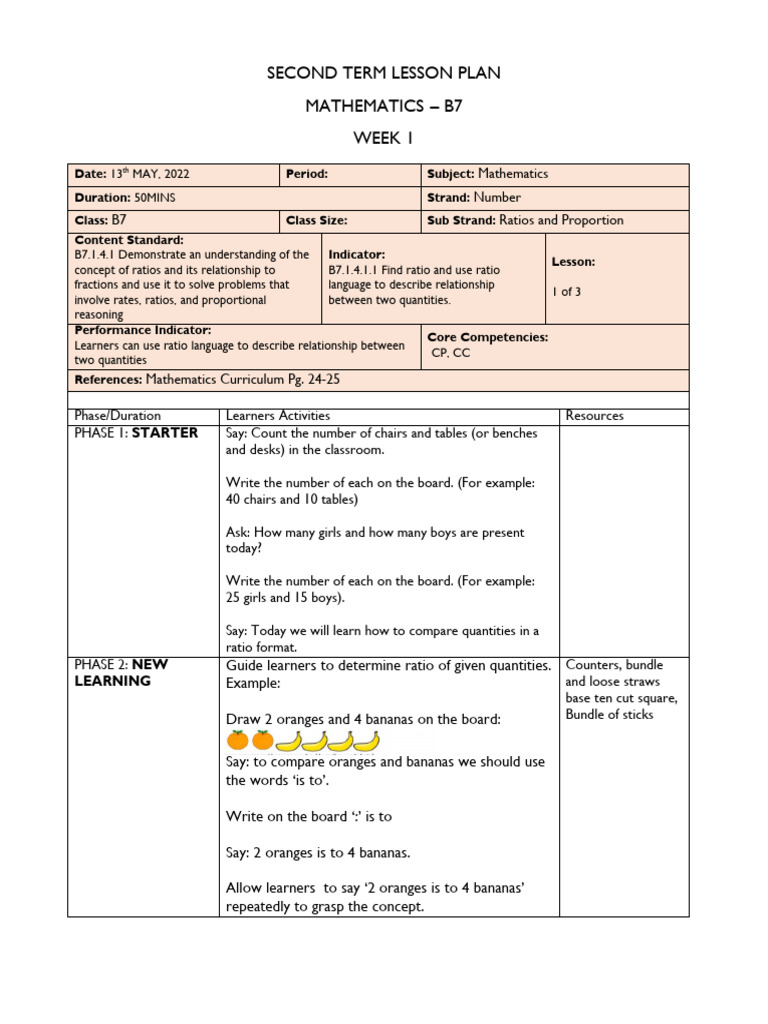 Term-2-B7-MATHS-WK1 | PDF | Ratio | Curriculum