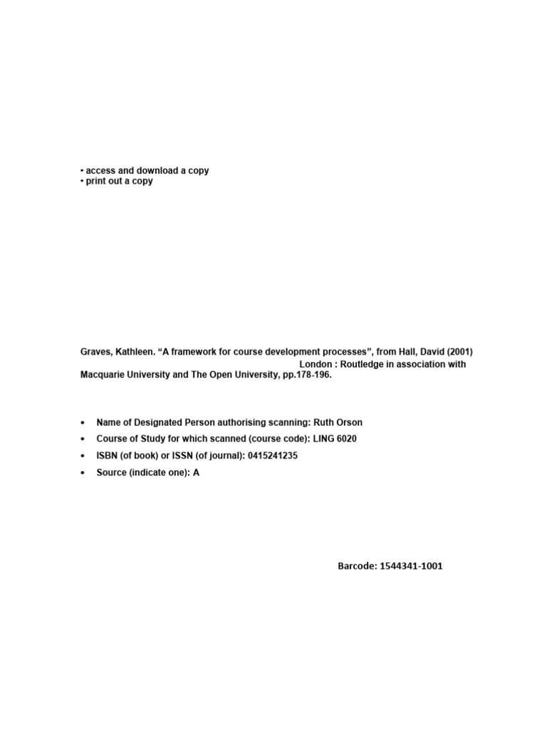 A framework of course development processes | PDF | Copyright | Linguistics