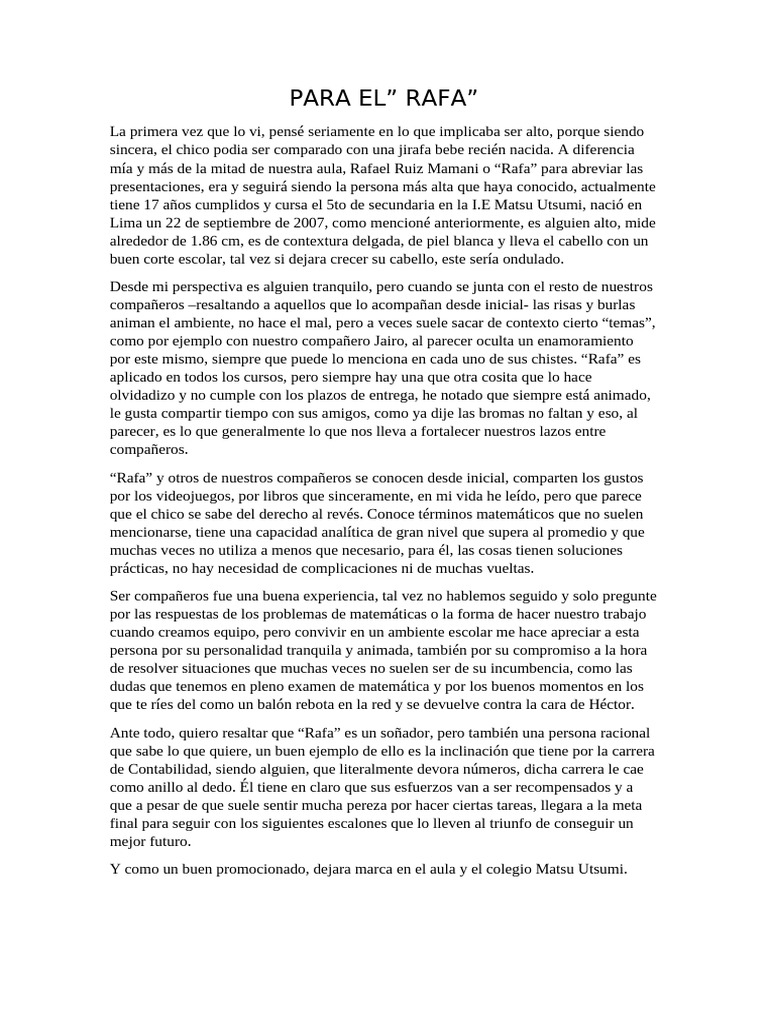 Para El Rafa | PDF