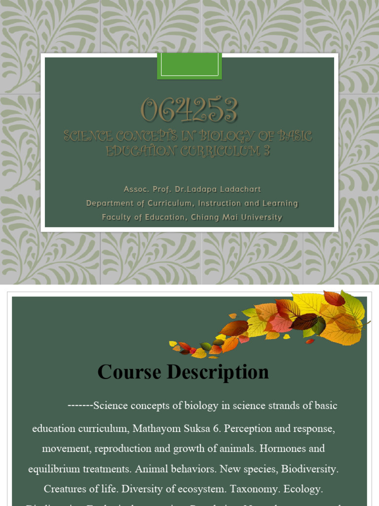 Biology Concepts in Basic Education Curriculum | PDF | Biology | Science
