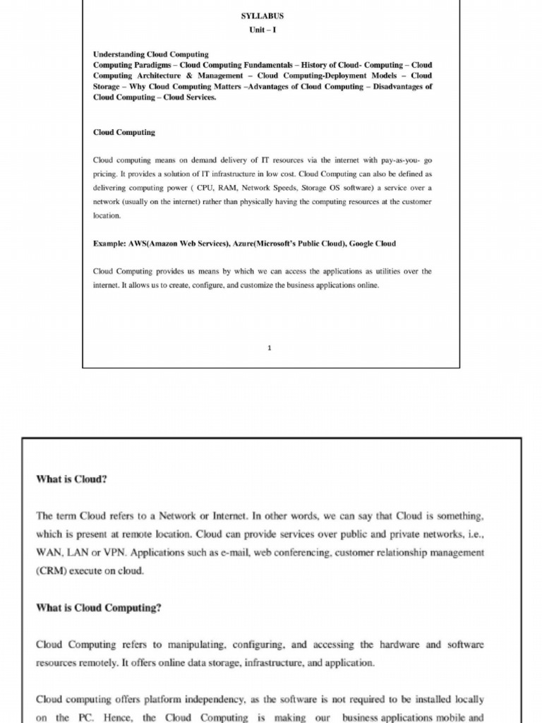 Cloud I | PDF
