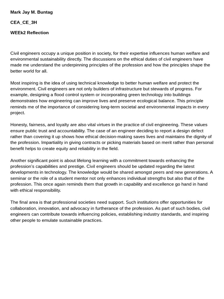 Civil Engineering Ethics and Impact | PDF