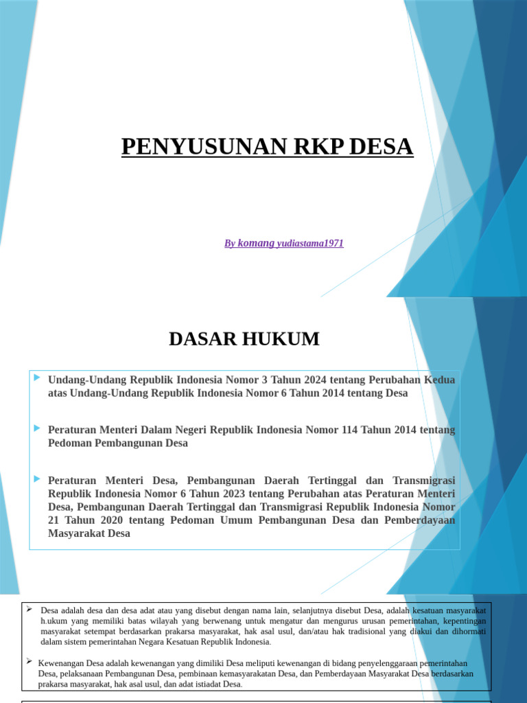 Panduan Penyusunan RKP Desa | PDF
