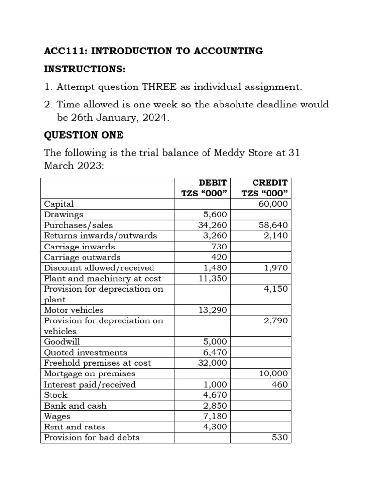 Acc 111 Tutorial Questions Adjustments | PDF | Debits And Credits ...
