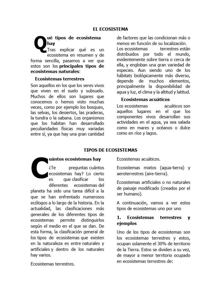 Tipos de Ecosistemas Naturales | PDF | Ecosistema | Suelo