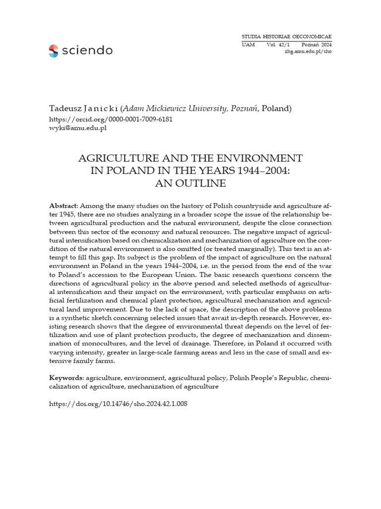 Agriculture and The Environment in Poland | PDF | Agriculture | Crop ...