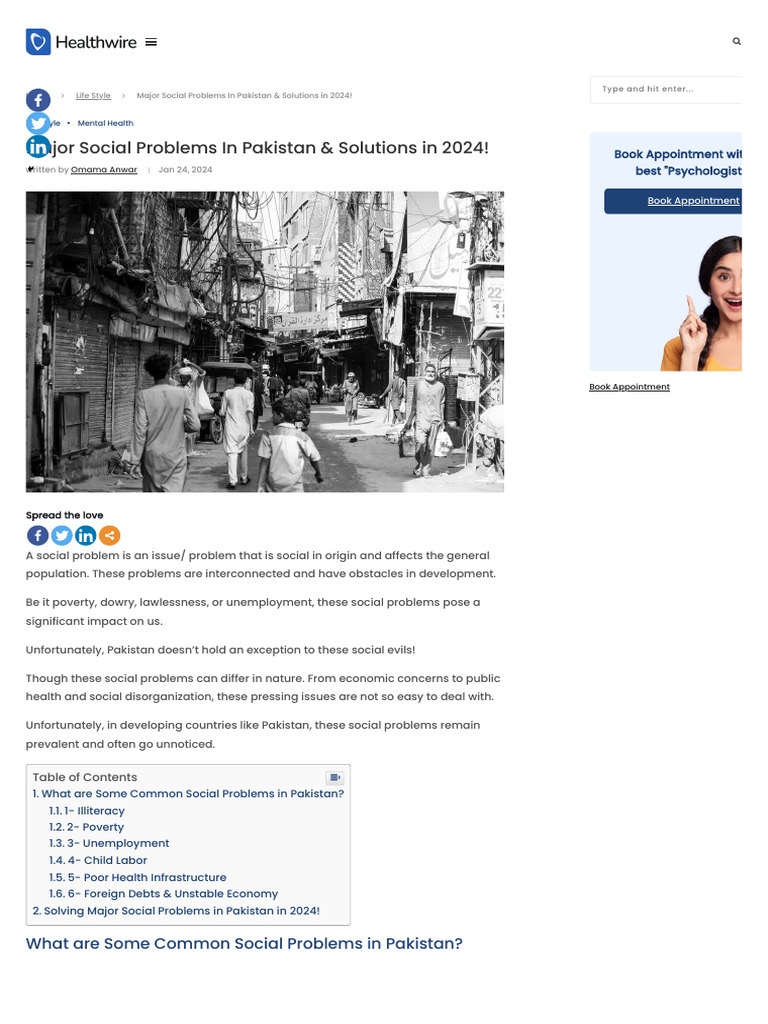 Major Social Problems in Pakistan & Solutions in 2024! - Healthwire ...