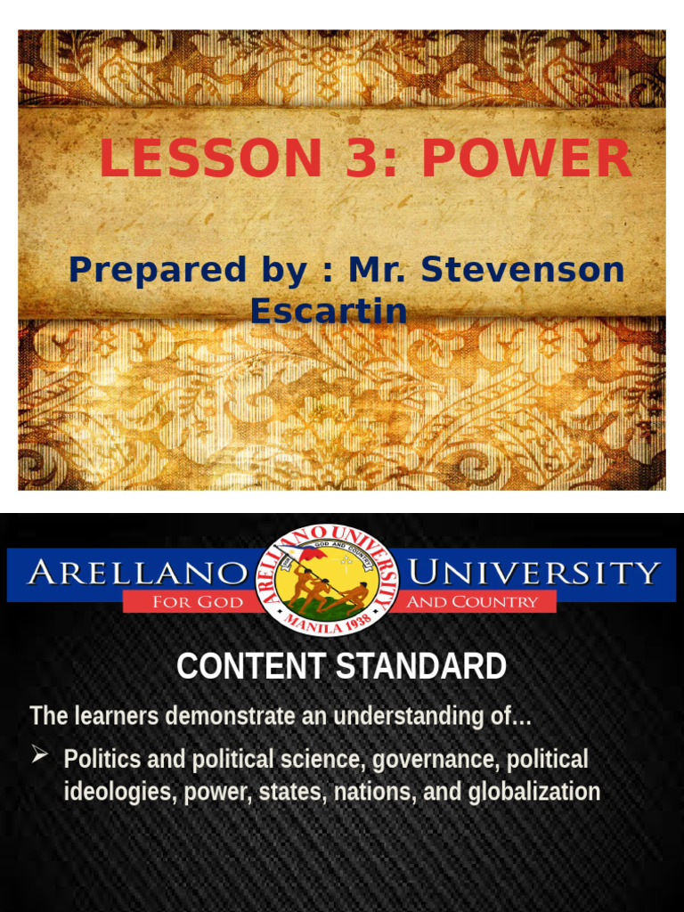 3rd Lesson Power | PDF | Power (Social And Political) | Interpersonal ...