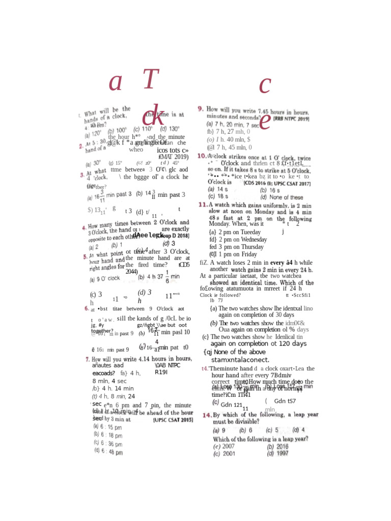 Clock and Calendar Problem Solving | PDF | Esoteric Cosmology | Mysticism