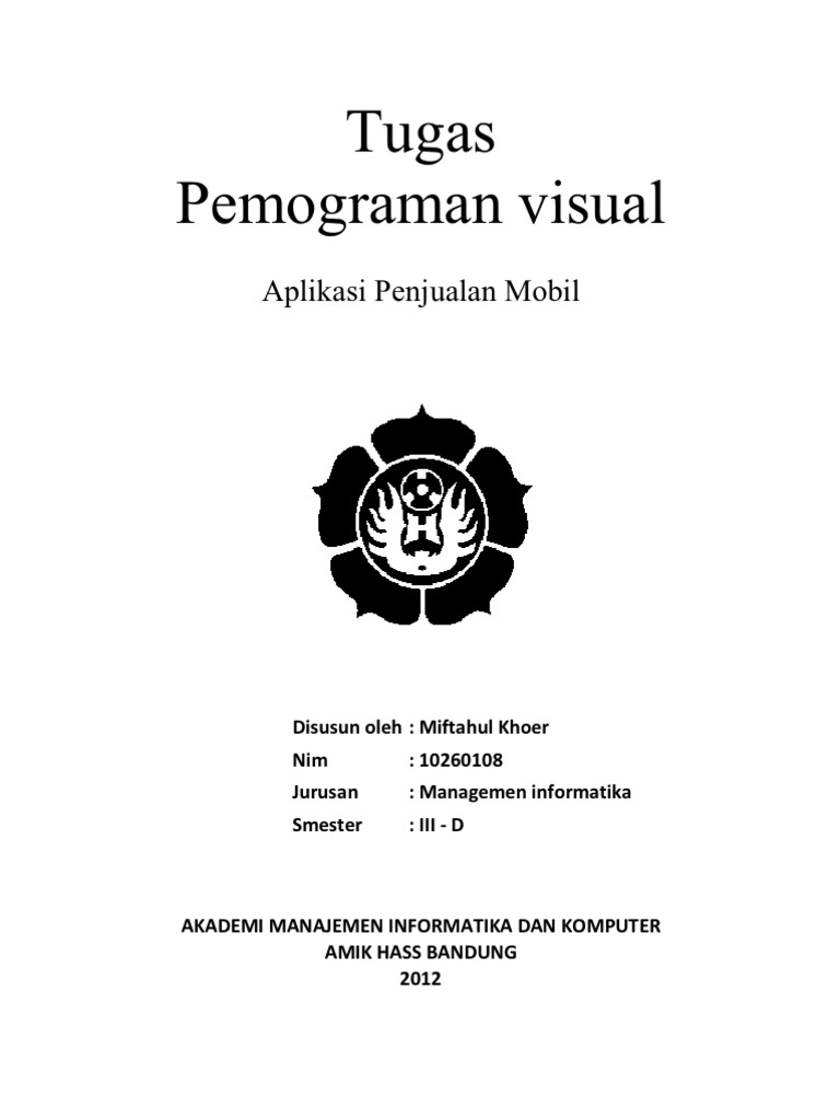  makalah  aplikasi penjualan  mobil