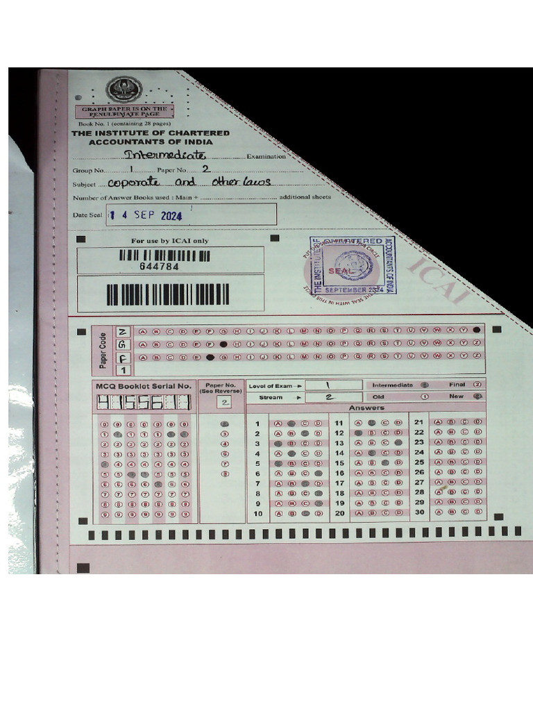 Law Omr Sheet | PDF